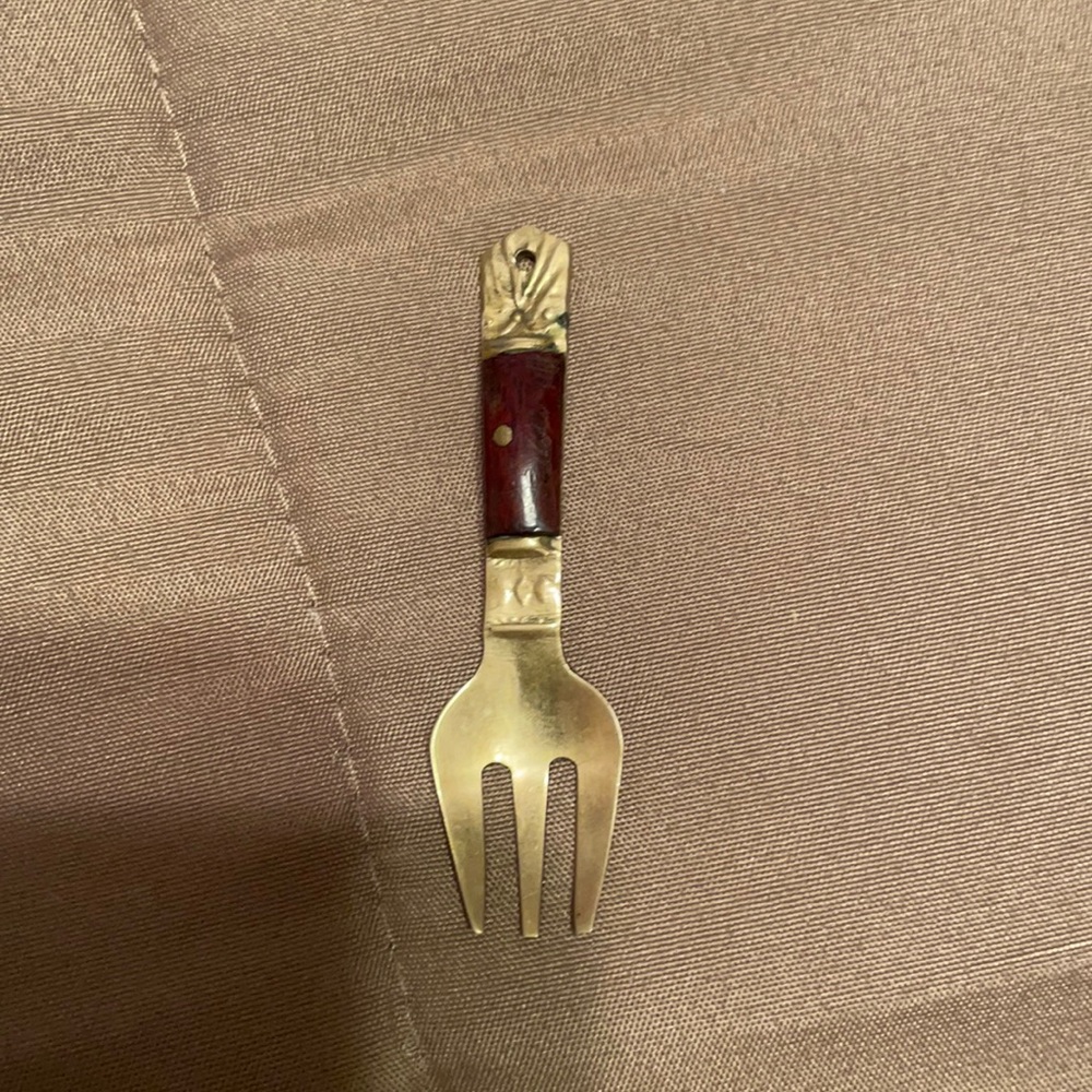 Cute little brass fork pendant